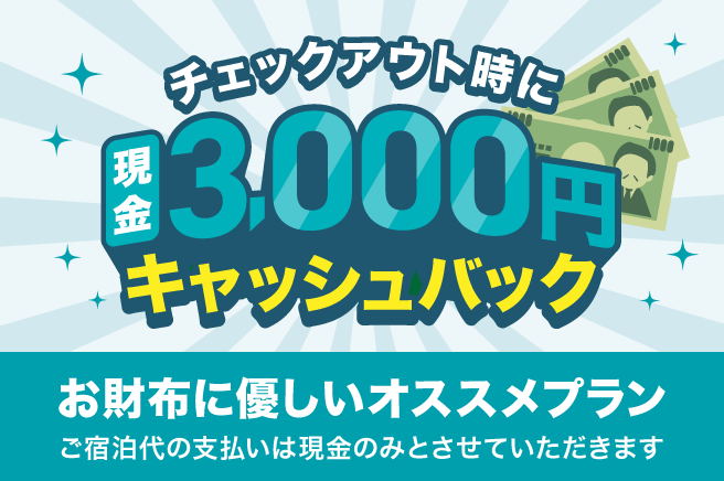 ３０００円特別キャッシュバック